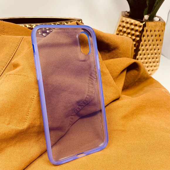 iPhone 7/8 Case Purple Clear Transparent Mobile Phone Cover NEW - Picture 7 of 7